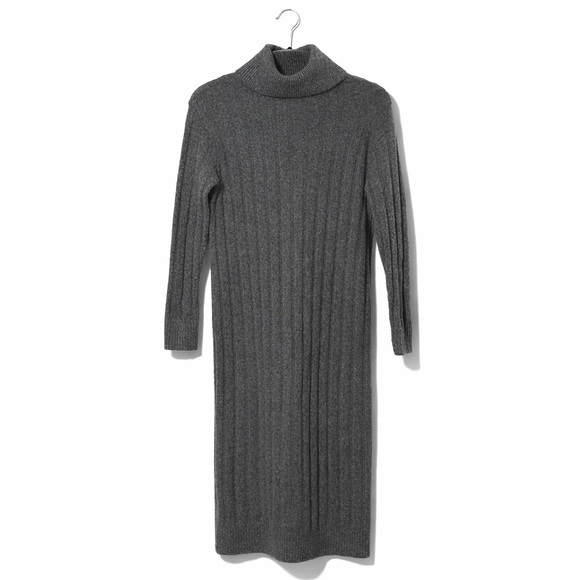 ✨LOFT Wool Blend Ribbed Knit Midi Dress Size XS Petite - Picture 3 of 7